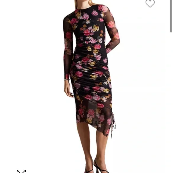 ted baker floral dress long sleeve Long Sleeve Button Front Mini Dress